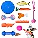 WB WEIRDBEAST Dog Toy Set Dog Rope Toys Rubber Balls Ropes Chew Squeaky Cotton Plush Pet Dog Teething Training Play Toys Flying Discs for Small Medium Dogs