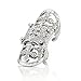 EVBEA® White Gold Plated Vintage Bling Punk Knuckle Rings for Women Crystal Cross Full Finger Ring