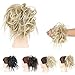 Tousled Updo Messy Bun Hair Piece Scrunchies Synthetic Wavy Bun Extensions Rubber Band Elastic Scrunchie Chignon Instant Ponytail Hairpiece for Women (27T613)