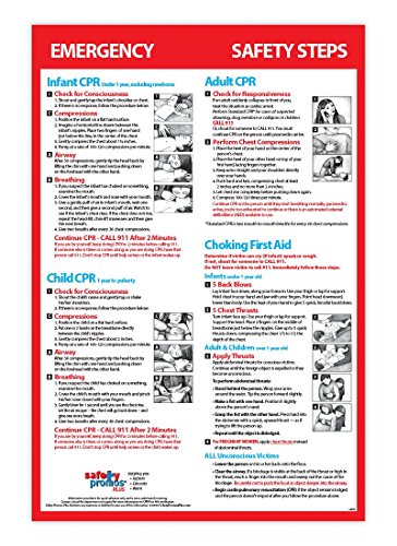 Infant, Child & Adult CPR & Choking First Aid - Non-laminated, 12x18 Poster - 2015 Guidelines