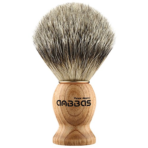 Shaving Brush, Handmade Pure Badger Hair Brush with Natural Manchurian Ash Wood Handle for Men Traditional Wet Shaving
