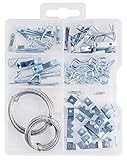 Picture Hanging Kit with Hooks, Nails, Sawtooth Hangers, Screw Eyes, and Wire