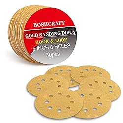 BOSHCRAFT Sanding Discs, 80 Grit 5 Inch 8 Holes