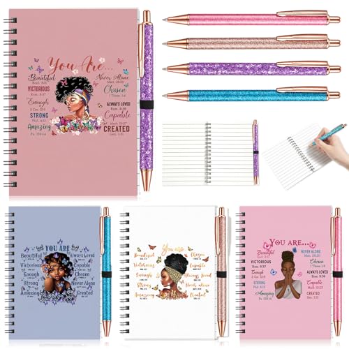 Resurhang 4 Sets Black Women Journal Notebooks with Ballpoint Pen, You Are at Amazon