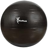 Exercise Ball, FitPlus Premium EXTRA THICK Yoga Ball '2 Year Warranty' - Swiss Ball Includes Foot Pump. Anti-Burst - Slip Resistant! 55cm, 65cm, 75cm, 85cm Size Fitness Balls Available.