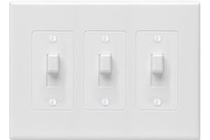 TayMac 2673W 3-Gang MASQUE Decorator Cover, Toggle, White