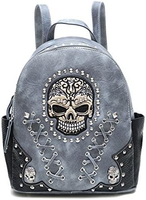 LColette Skull Stitches And Studs Backpack SKW35381 (Taupe Grey)