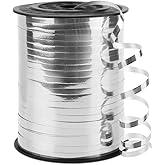Silver Curling Ribbon, 1/5" Wide x 500 Yards Christmas Curling Ribbons for Gift Wrapping, Party Decoration, Balloon String, Hair, Ribbons for Florist Flower (1 Roll)