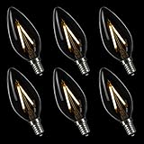 LIGHTSTORY C11 1.8W LED Candelabra Bulb 25W Equivalent, E12 Base, 2700K, Non-dimmable, 6-Pack