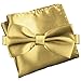 Flairs New York Gentleman's Essentials Bow Tie and Pocket Square Matching Set (Vegas Gold [Silky Smooth])
