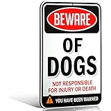 Beware of Dogs Sign | Funny or Scary | Dibond Aluminum Metal 1/8" Thick for Indoor / Outdoor