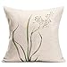 Royalours Throw Pillow Covers Green Leaf Floral Decorative Throw Pillow Case Cushion Cover Cotton Linen Pillowcase for Home Sofa Car 18 x 18 Inches Set of 4 (Fresh Floral)