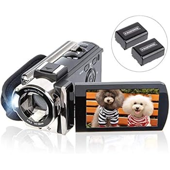 Video Camera Camcorder Digital YouTube Vlogging Camera Recorder kicteck Full HD 1080P 15FPS 24MP 3.0 Inch 270 Degree Rotation LCD 16X Digital Zoom Camcorder with 2 Batteries(604s)