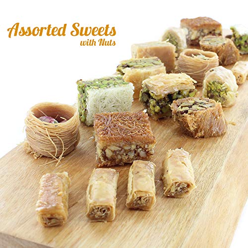 Assortment Sweets Gift Box - Baklava, Pistachio and Almond - Authentic Middle East Sweets - Elegant Gift Box