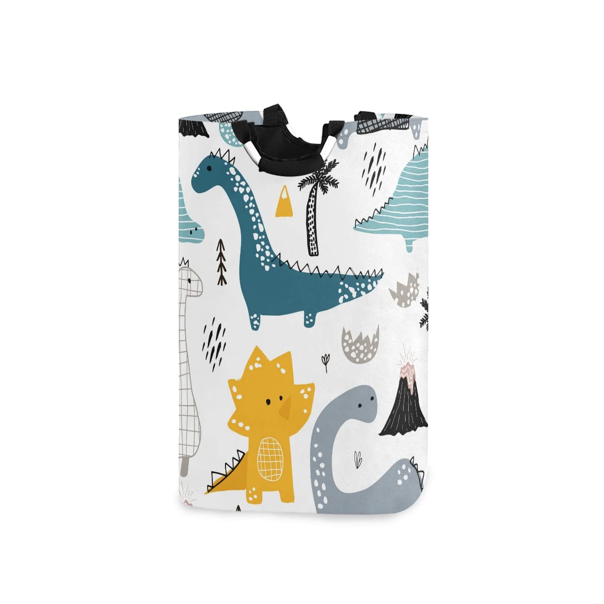 Mnsruu Dino Scandinavian Style Laundry Basket Kids Collapsible Fabric Laundry Hamper Washing Bin Folding Clothes Bag