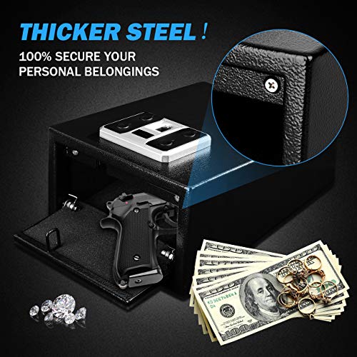 YUEMA Biometric Gun Safe Quick Access Handgun Safes with Fingerprint