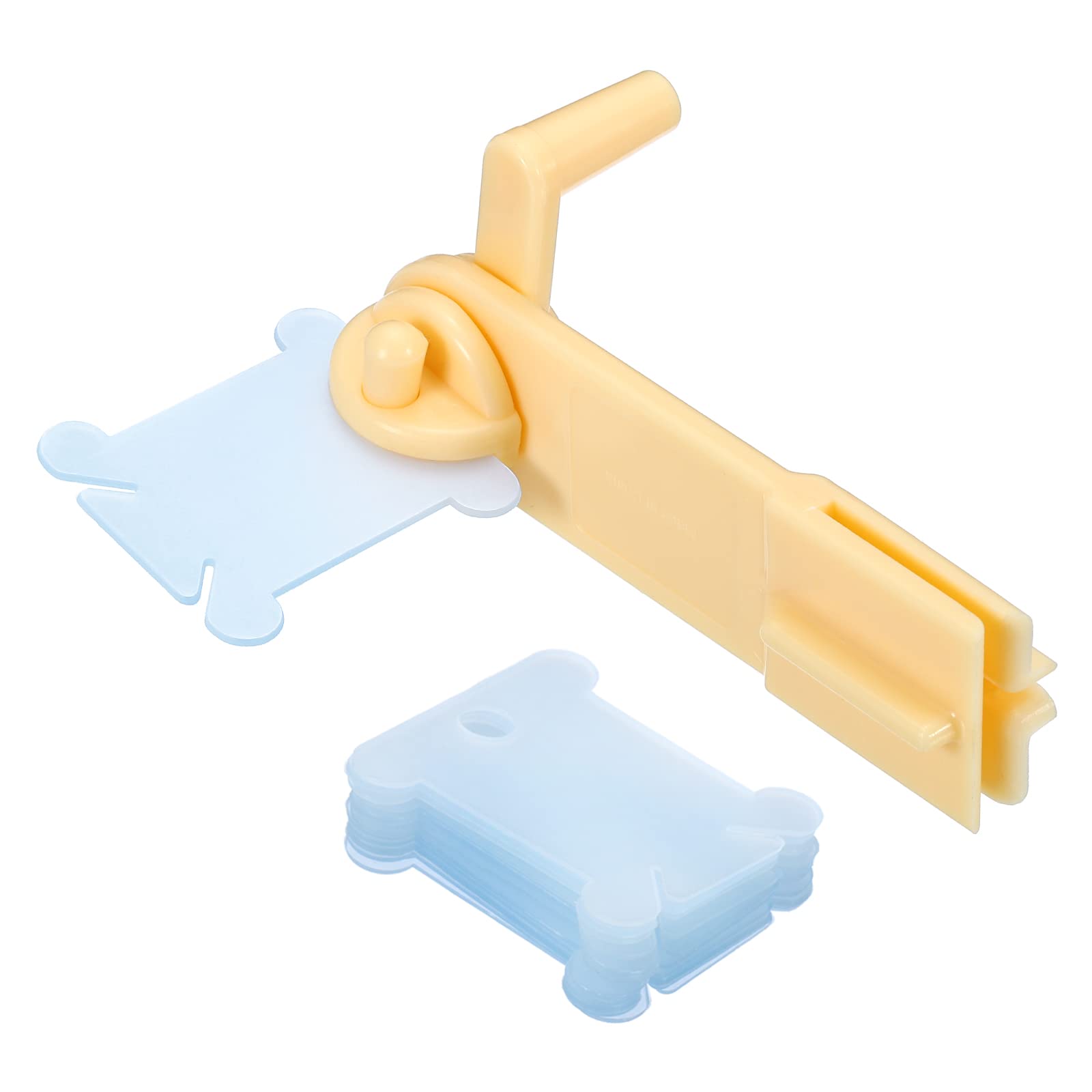 PATIKIL 100 Pack Plastic Floss Bobbin Sewing Thread Card Board, 1 Pack Winder for Cross Stitch Embroidery Storage Set, Blue