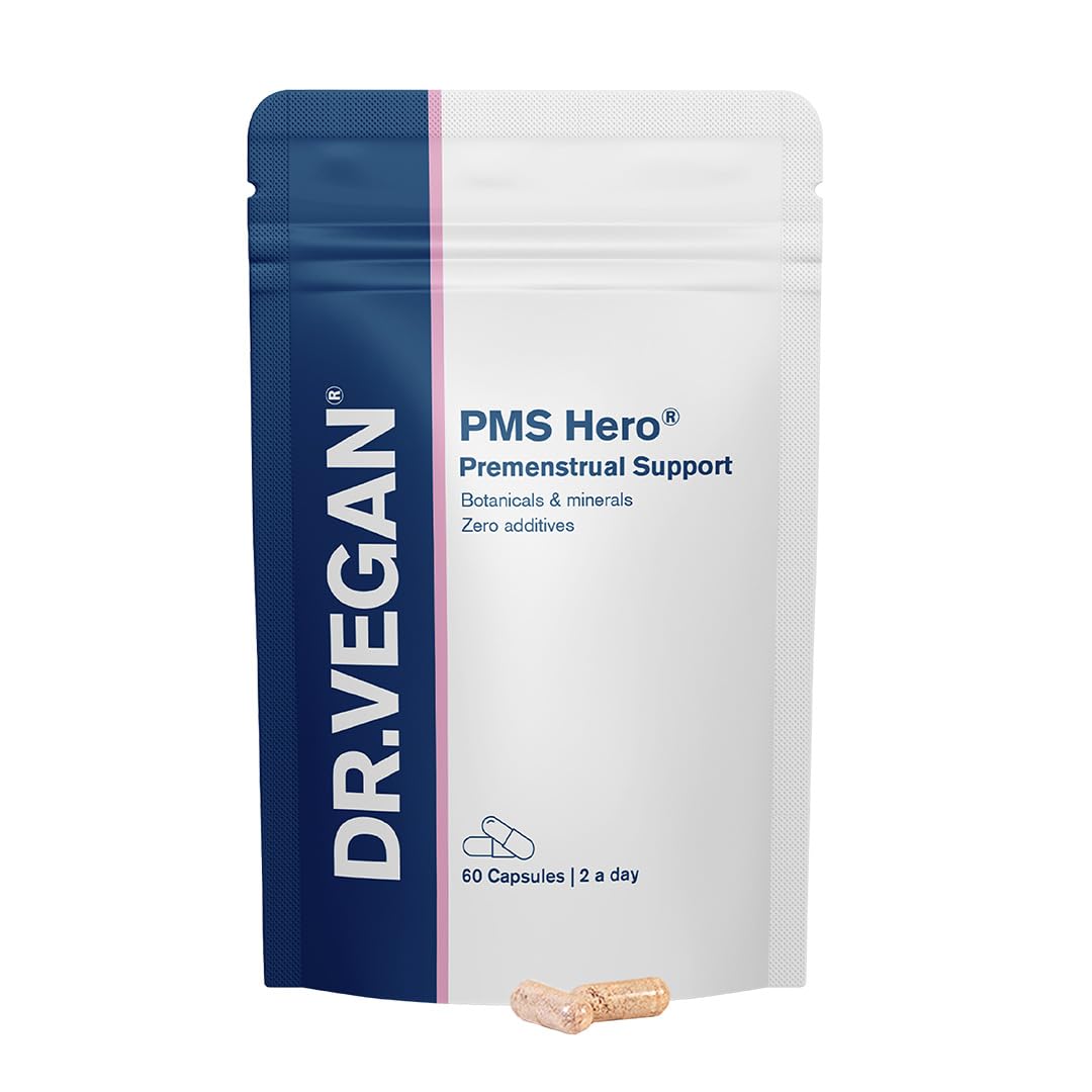PMS Hero® Premenstrual Supplement for Women | for Hormone Balance | with Agnus Castus, Ashwagandha, Dong Quai | 12 Active Ingredients, Hormone Balance, Energy & Mood | 60 Capsules, 2-A-Day