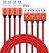 Frieso 4 Pack 6FT iPhone Lightning Charging Cable Cord Nylon Braided 8pin to USB Charge and Sync Cable for iPhone SE/6/6s/6 plus/6s plus,5c/5s/5,iPad Air/Mini,iPod Nano/Touch(Red)