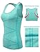 DISBEST Sports Tank Top, Women's Performance Stretch Quick Dry Yoga Workout Running Racerback Tank with Removable Pads,Fluorescent Green,M/US 6