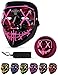 Sago Brothers Halloween Mask, LED Light Up Mask, Scary Mask for Carnival, Halloween Costumes Gifts for Men Women Boys Girls, Pink