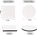 Rowwait 50Pcs Double Sided Foam Pads Squares Rounds Adhesive Mounting Pads view 2