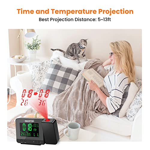 SMARTRO SC31B Digital Projection Alarm Clock with Weather Station