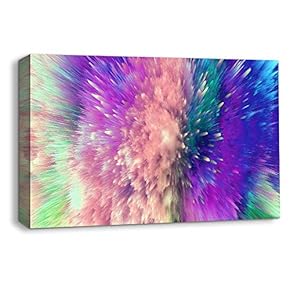 Canvas Wall Art for Living Room,Bedroom Home Artwork Paintings Colorful Energy Wave Ready to Hang - 12x18 inches