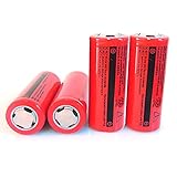 Pack of 4 6800mAh 3.7 Volt 26650 Battery Rechargeable Li-ion High Drain Battery for Flashlight
