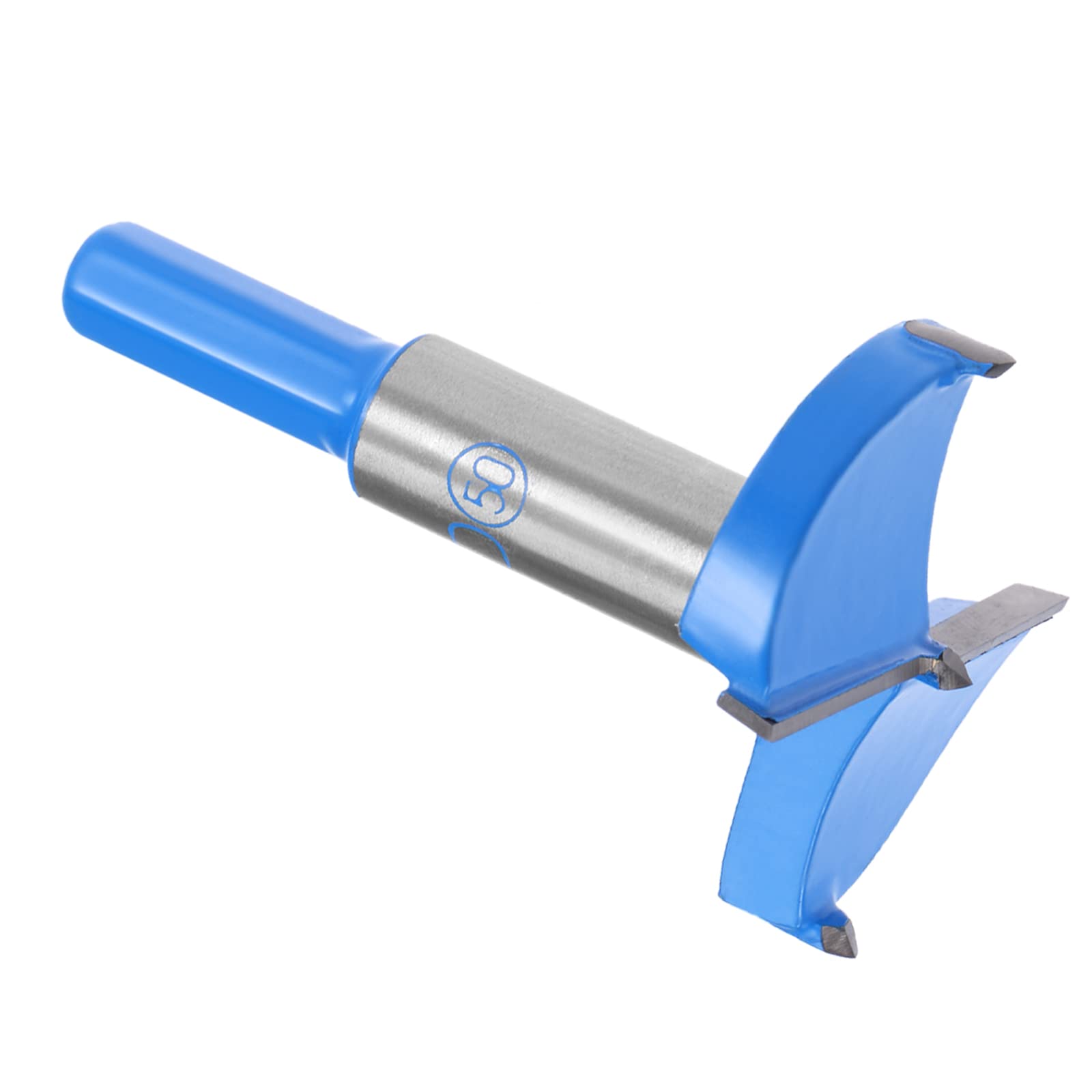 Kozelo Forstner Drill Bit - [50mm] Tungsten Carbide Auger Opener for Wood Furniture Hinge Woodworking Use, Hex Shank, Dark Blue