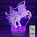 INSONJOHY Kids Night Lights Bedside Lamp 7 Colors Change Remote Control Timer 3D Night Light Kids Optical Illusion Lamps Kids Lamp As a Gift Ideas Boys Girls (Unicorn)