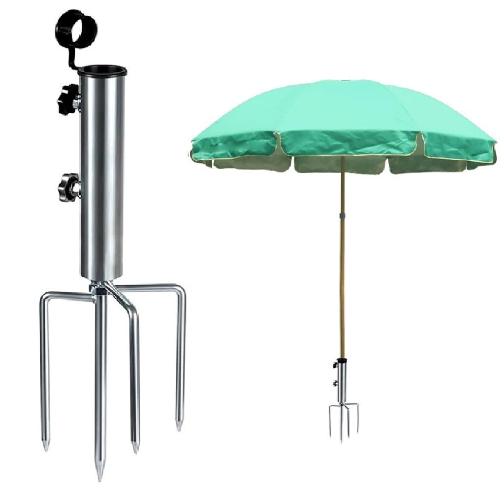 Kellegour Lawn spike for parasol, parasol stand with lawn spike, parasol, removable parasol stand, for garden umbrella, parasol, fishing umbrella