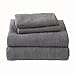 Cotton Jersey Knit King Sheet Set - Ultra-Soft, Stretchy, Heathered Melange Dark Grey Bed Sheets - Cozy, Soft T-Shirt Sheet & Pillowcase Set