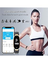 Rastreador de fitness ritmo cardíaco, zkcreation Monitor de frecuencia cardíaca rastreador IP67 impermeable pulsera inteligente bluetooth rastreador de actividad Podómetro con monitor de sueño, Fitness Tracker, compatible con Android y iOS