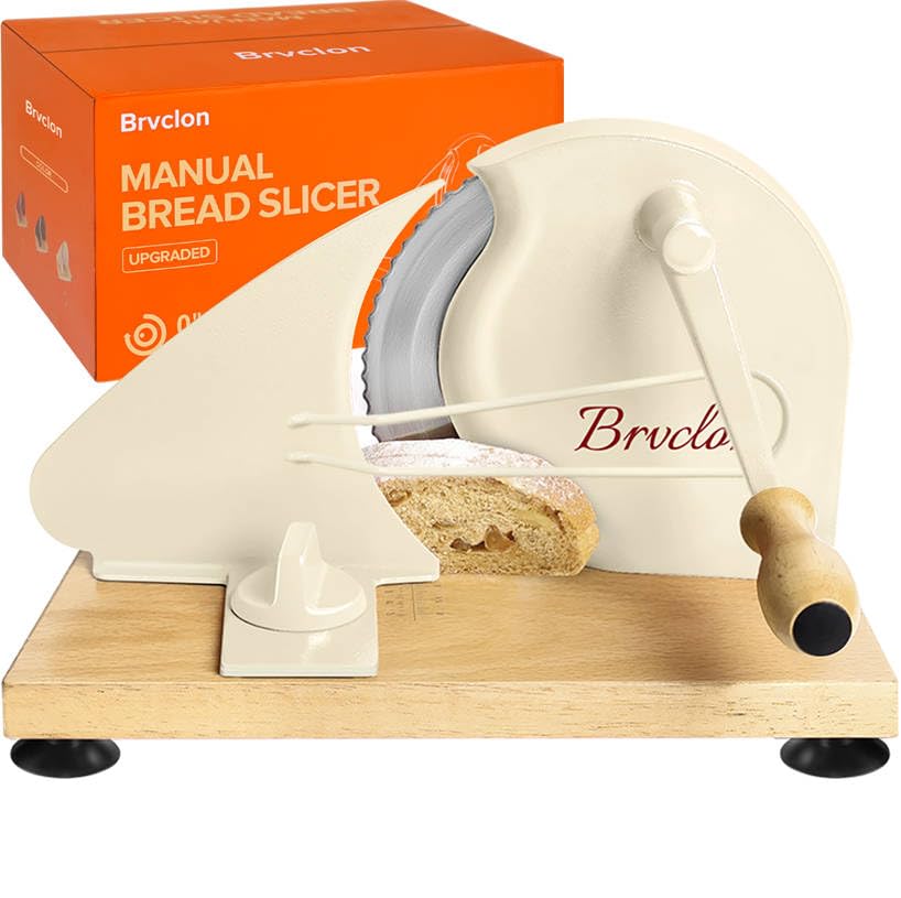 Photo 1 of Manual Bread Slicer for Homemade Sourdough Bread, Adjustable Thickness&Evenly Slicing, Hand Crank Bread Slicer with Scale Line and Suction Cup, Serrated Blade Design, Patent