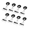 VNDEFUL-10-Pcs-6-in-1-Black-Rubber-Oval-Stopper-Fishing-Bobber-Float-Bobber-Sinker