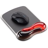 Kensington Duo Gel Mouse Pad with Wrist Rest - Red (K62402AM) | Two tone finish, ventilated channel keeps hands cool, cushioned support for a neutral posture, easy to wipe down
