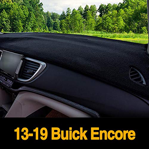 Autoxrun Black Carpet Dashboard Cover Dash Mat Protector Sunshield Cover Fits 2013-2019 Buick Encore