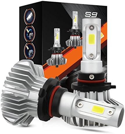 9005 HB3 Led Headlight,AutoTime 8000 Lumens Extremely Bright COB Chips Led Headlight Bulbs Conversion Kit,60W 6500K Single Beam Fanless Headlight Kit