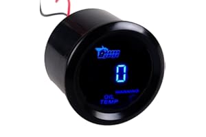 Etopars 2" 52mm Black Car Auto Digital Blue LED Light Oil Temp Temperature LED Gauge Meter