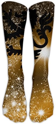 JIALEBI Medieval Lion Claws Crest 1c Watercolor Casual Unisex Sock Knee Long High Socks One Size