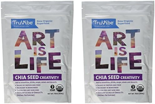 TruVibe -2 Lbs- 100% Organic Chia Seeds, 16 Ounce Pouches (2 Pack)