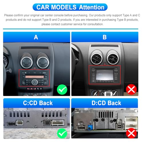 SIXWIN 2GB+64GB Android 13 Car Radio for Nissan Qashqai J10 2006-2016 with CarPlay/Android Car, HD 9 Inch Touchscreen Screen Navigator with WiFi RDS FM USB Bluetooth Mirror Link Steering Wheel Controls