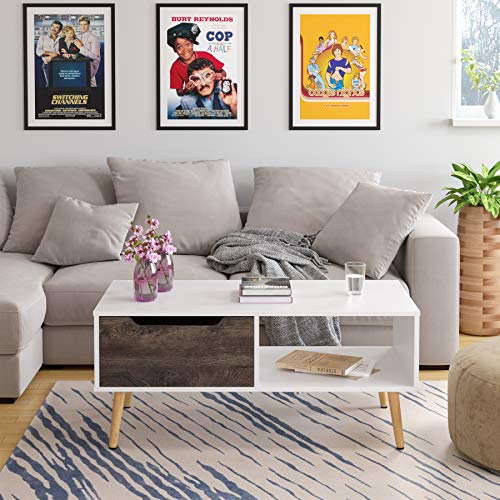 Homfa Coffee Tables for Living Room TV Stand, Wooden Console Table Sofa