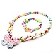 Brisk Cuteprn Butterfly Baby Toddler Girls Necklace Bracelet Set Colorful Kids Stretch Necklace Set