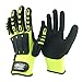 Nmsafety Anti Vibration Oil-proof Cut Resistant Safety Work Glove,Full finger,Yellow Nylon+HPPE+Glassfirbe Seamless Knitted Liner With Sandy Nitrile Rubber Palm,Excellent Grip. (Large)