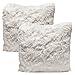 Chanasya Premium Super Soft Shaggy Chic Fuzzy Faux Fur Elegant Cozy White Throw Pillow Cover Pillow Sham - Solid White Fur Throw Pillowcase 18x18 Inches 2-Pack (Pillow Insert Not Included)