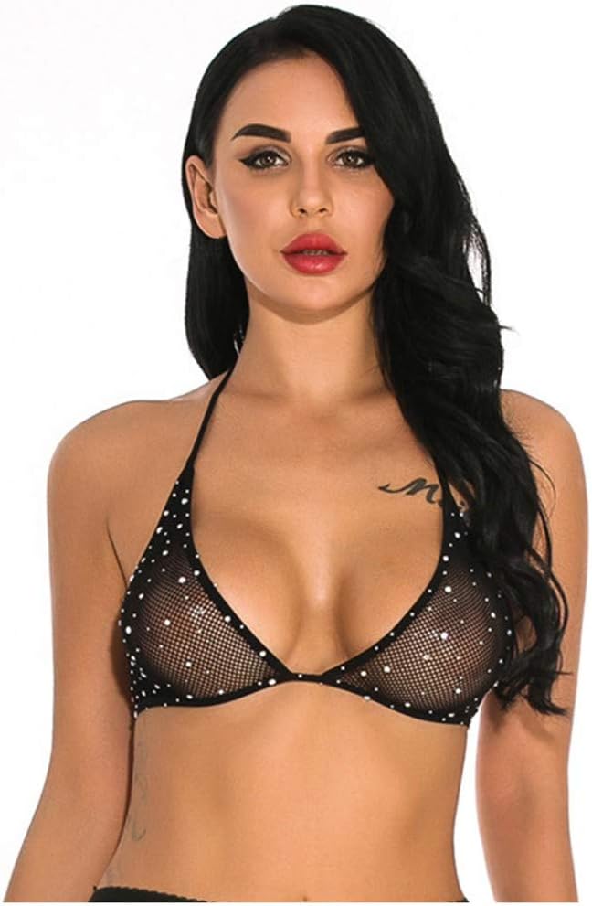 KANGMOON Women's Sexy 1/2 Cup Lace Bra Balconette Mesh Underwired Demi Shelf Bra Unlined See Through Bralette