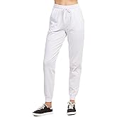 Sofra Wome's Jersey Cotton Jogger Pants with Side Pockets for Yoga Running Workout