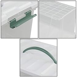 Jekiyo Clear Latching Box, Plastic Storage Bin, 2